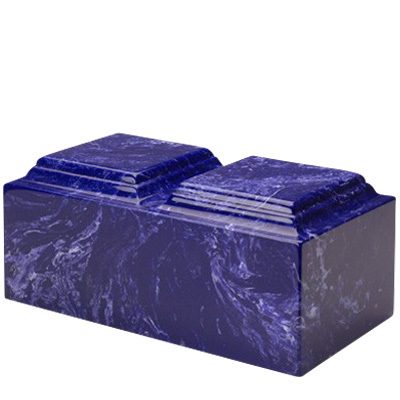 Cobalt Marble Companion Cremation Urn