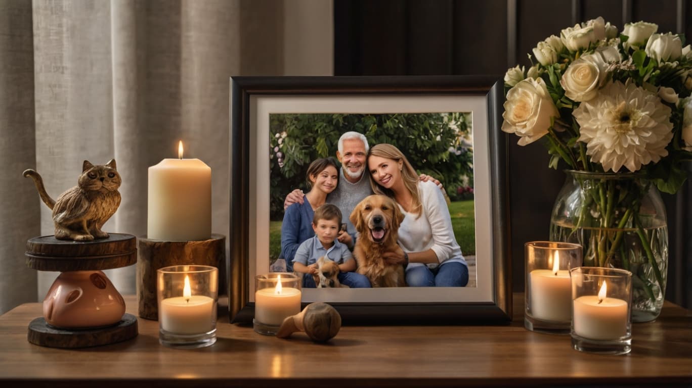Photo framed of a Family with their Dog