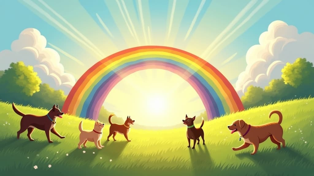 A beautiful and hopeful depiction of the Rainbow Bridge