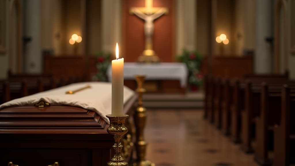 Spiritual presence at a funeral Mass.