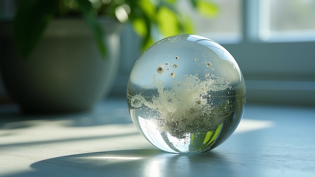 A glass-blown sculpture with subtle integrated cremated ashes.