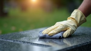 The careful restoration and remembrance of a loved one's memorial