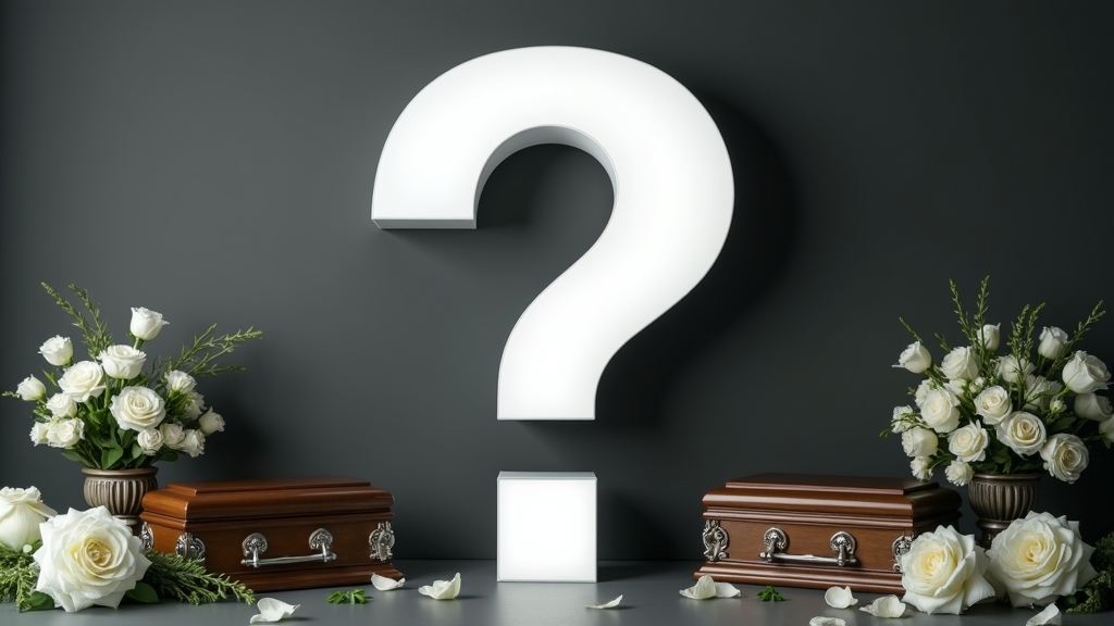 Question mark graphic representing frequently asked questions about embalming.