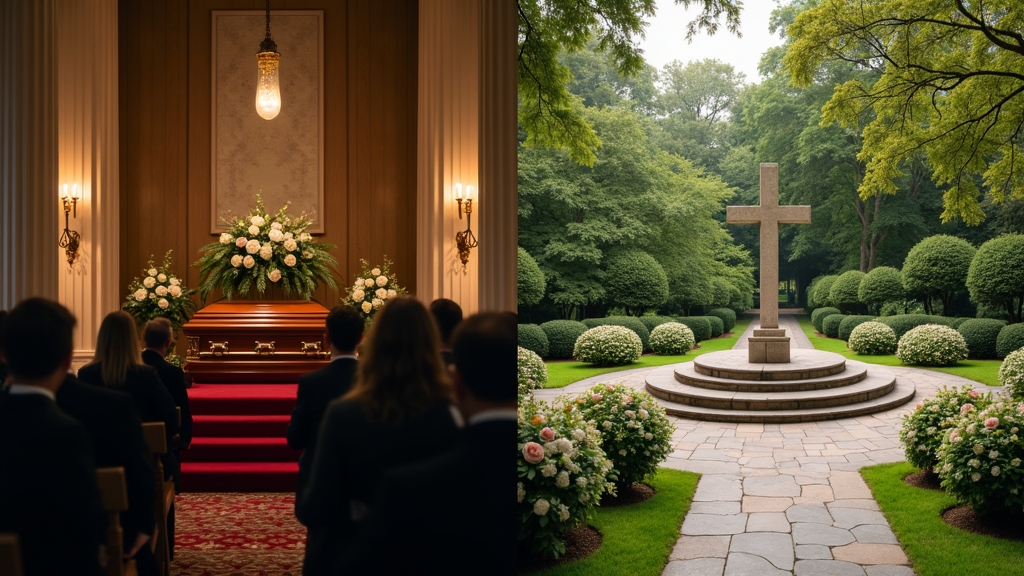 Traditional funeral with casket vs memorial service without remains