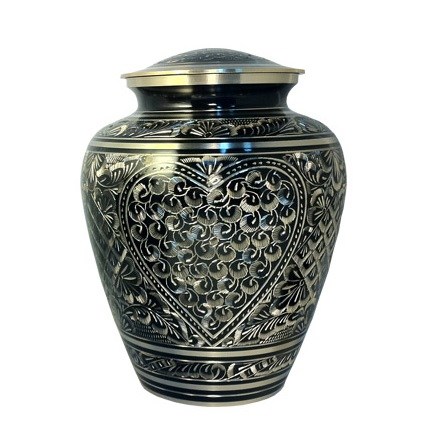 Etched Heart Cremation Urn