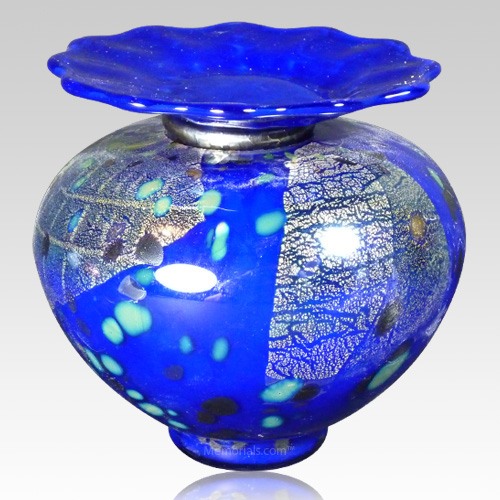 Venetia Blue Glass Pet Urn