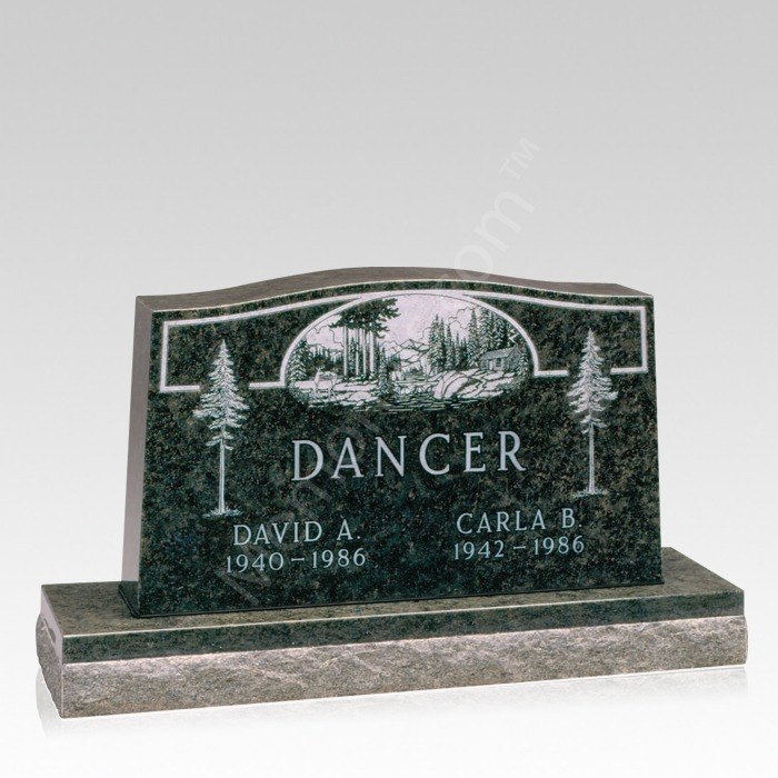 Evergreen Companion Granite Headstone IV