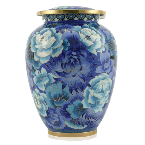 Blue Flowers Elite Cloisonne Urn