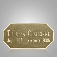 urn engraved nameplates plaques engraving octagon plate memorials easels