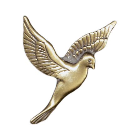 Antique Gold Flying Dove Emblem