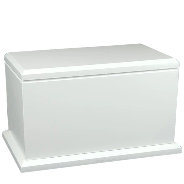 Angelic White Wood Cremation Urn