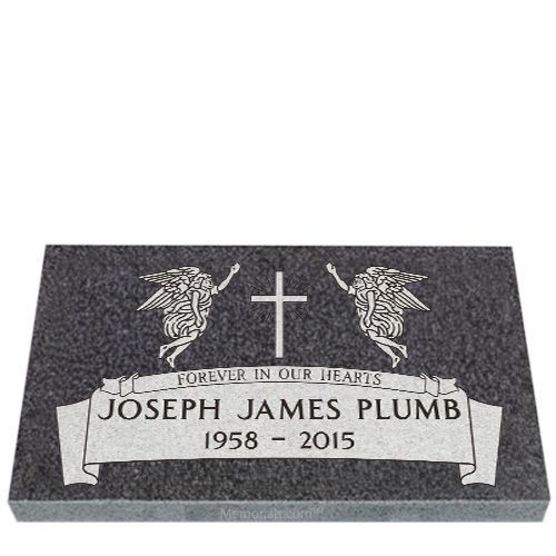 Angels Guiding Me Home Granite Grave Marker 28 x 16