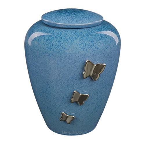 August Butterflies Ceramic Cremation Urn