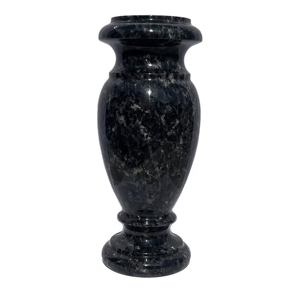 Bahama Blue Granite Cemetery Vase IV