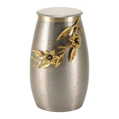 Blooming Lily Metal Cremation Urn