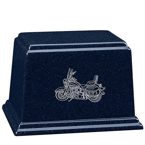 Blue Motorcycle Cultured Cremation Urn