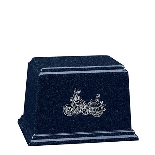 Blue Motorcycle Keepsake Cultured Cremation Urn