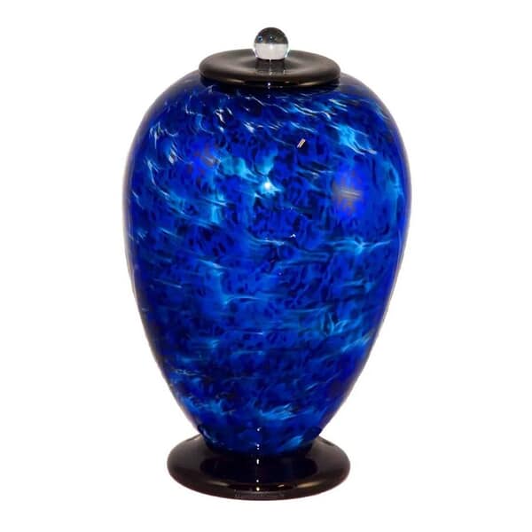 Blue Wave Glass Cremation Urns