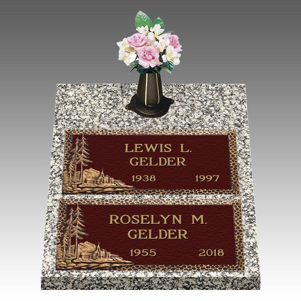 Bountiful Temple Deep Double Large Bronze Headstone II