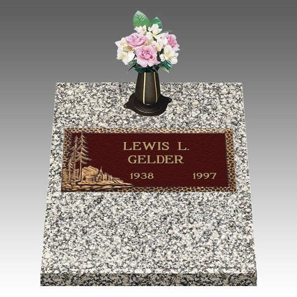 Bountiful Temple Deep Top Large Bronze Headstone II