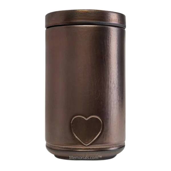 Brushed Paw Print Heart Pet Urn