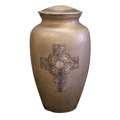 Celtic Cross Brass Cremation Urn