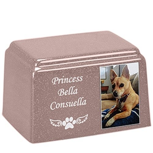 Calm Rectangle Cultured Pet Photo Urn