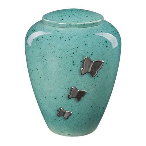 Caribbean Butterflies Ceramic Urn