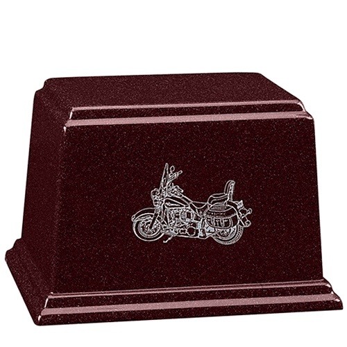 Carnelian Motorcycle Cultured Cremation Urn