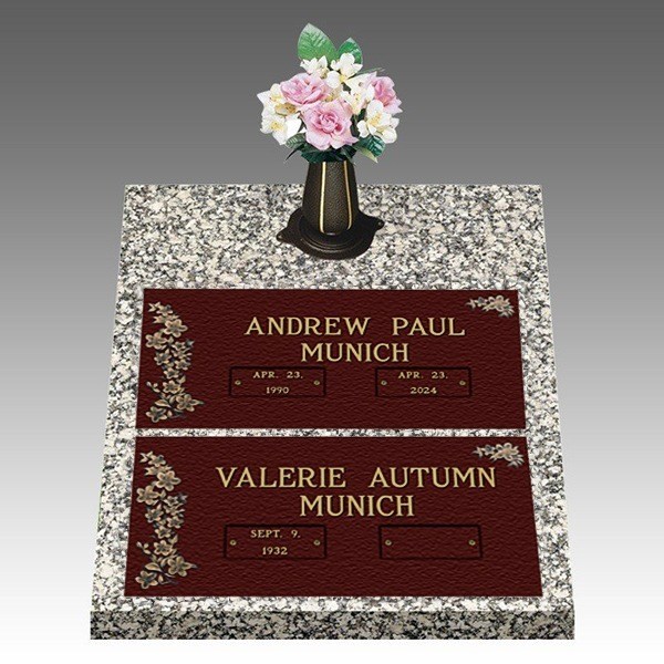 Cherry Blossom Deep Bronze Cemetery Headstones II