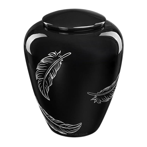 Classic Feather Ceramic Urn