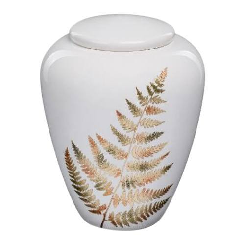 Classic Fern Ceramic Cremation Urn