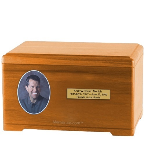 Classic Oak Wood Photo Urn