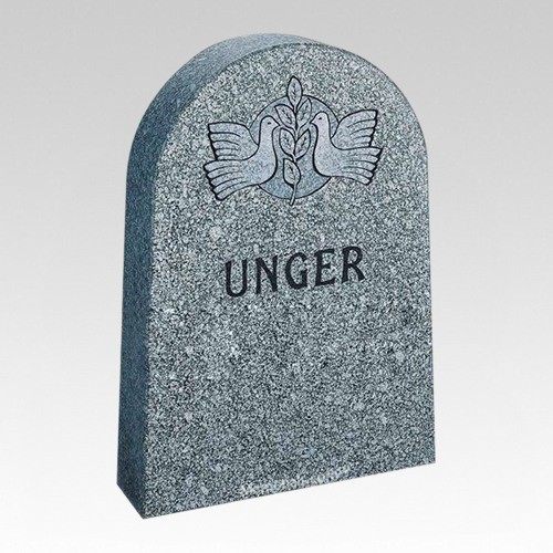 Classic Upright Cemetery Headstone