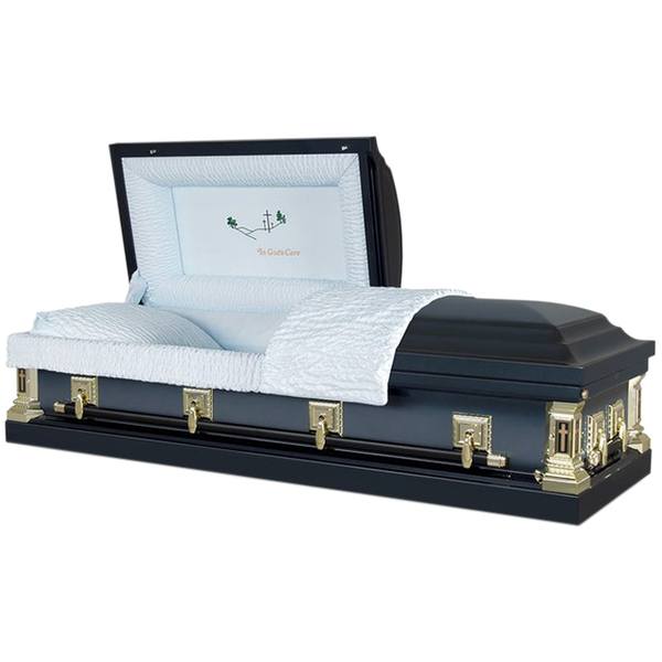 Clayton Blue Metal Casket