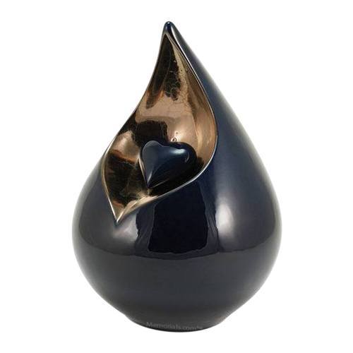 Cradled Bronze Heart Ceramic Urn