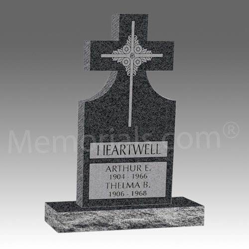 Cross Classic Upright Cemetery Headstone