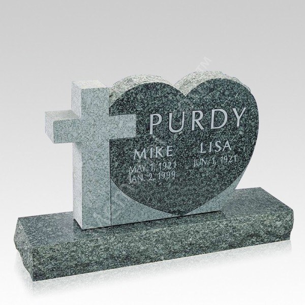 Cross of Love Companion Granite Headstone