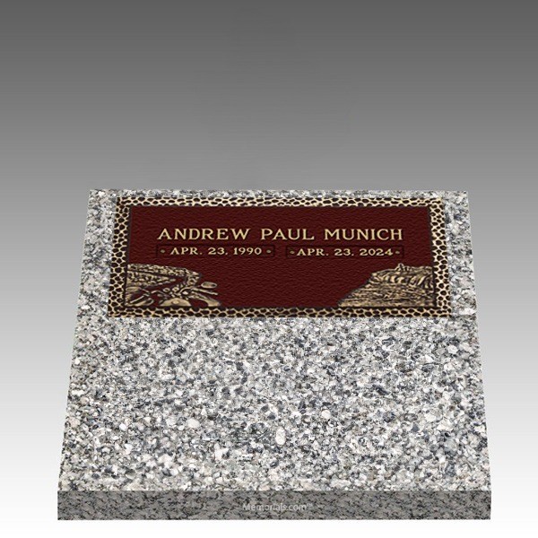 Cruising On My Motorcycle Deep Top Large Bronze Headstone