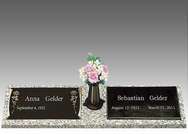 Custom Bronze Cemetery Headstone II