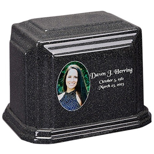 Dark Grey Cultured Photo Urn