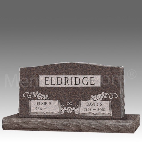 Delicate Flower Granite Upright Headstone V