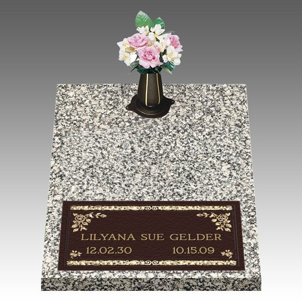 Dignity Abbey Rose Deep Bottom Bronze Headstone II