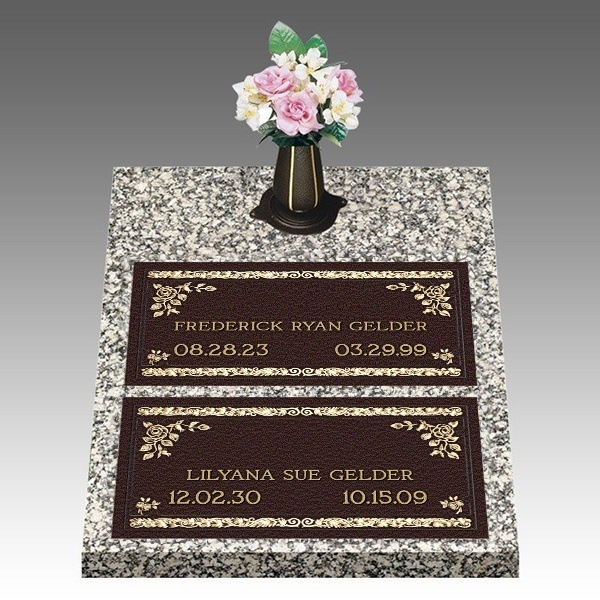 Dignity Abbey Rose Deep Bronze Cemetery Headstones II