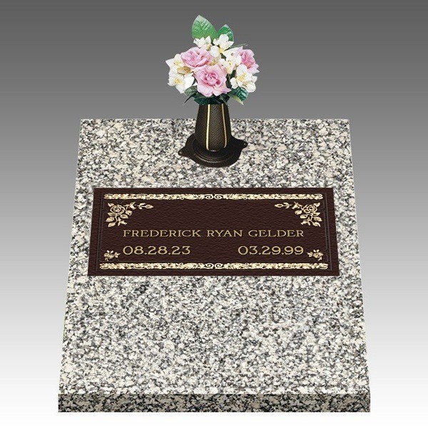 Dignity Abbey Rose Deep Top Bronze Headstone II