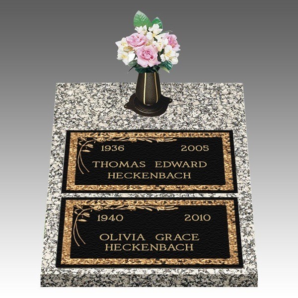 Dignity Castle Rose Deep Double Large Bronze Headstone II