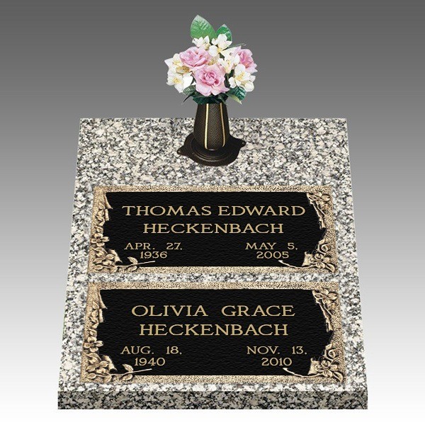 Dignity Dogwood Deep Double Bronze Headstone II