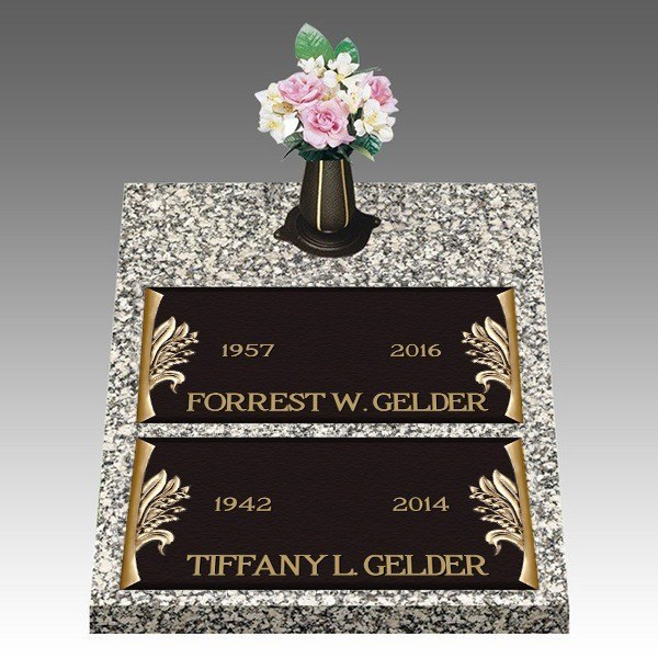 Dignity Lily of the Valley Deep Bronze Cemetery Headstones II