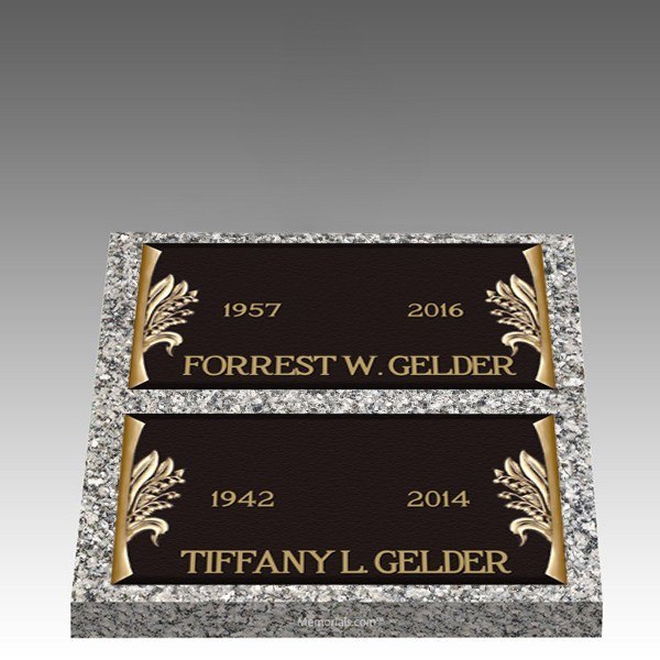 Dignity Lily of the Valley Deep Double Bronze Headstone