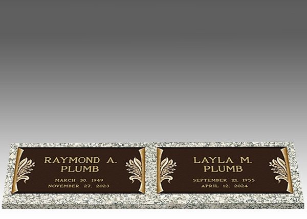 Dignity Lily of the Valley Double Large Bronze Headstone